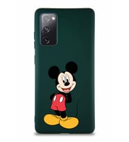 Samsung Galaxy S20 FE Soft Premier Kapak Mickey Mouse-B Tasarımlı Silikon Kılıf - Yeşil (Şeffaf)