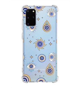PrintiFy Samsung Galaxy S20 Plus Uyumlu Nazar Boncuğu 5 Baskılı Şeffaf Köşe Korumalı Antişok Kılıf