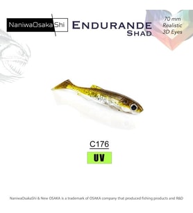 NANIWAOSAKASHI ENDURANDE SHAD 70MM C176 Brown Back Silver