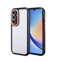 Skyarc Samsung Galaxy A34 Kılıf Kamera Korumalı Renkli Kenar ve Çerçeve Tasarımlı Vitamin Kapak (Siyah)