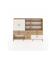 Arges Dolap 10 Raflı 6 Çekmeceli 4 Kapaklı 220x30x163 Çam-Aytaşı/Çam