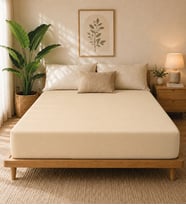 Premium Jersey Açık Bej Fitted %100 Pamuk Penye 100x200+30cm Tek Kişilik Lastikli Çarşaf