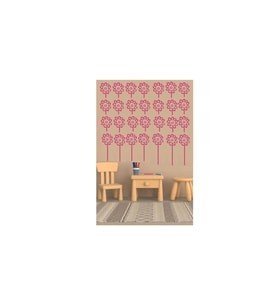DUVAR ÇIKARTMA STICKER DEKORATİF DUVAR KAĞIDI,SÜS  İKİ ADET PEMBE PAPATYALI  PVC 48X33X0,5CM