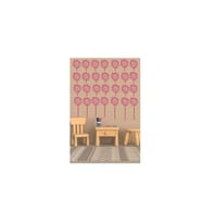 DUVAR ÇIKARTMA STICKER DEKORATİF DUVAR KAĞIDI,SÜS  İKİ ADET PEMBE PAPATYALI  PVC 48X33X0,5CM