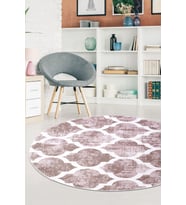 Dijidekor Halı Bej Maça Yıkanabilir Saçaksız Yuvarlak Kesme İnce Yolluk Kilim Salon Halısı Modeli