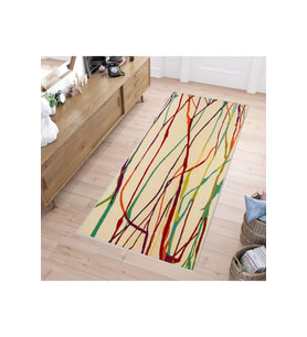 Rovigo Home Dijital Baskı Yıkanabilir Kaymaz Taban Salon Halısı RVG1153 100x150 cm (Bej)