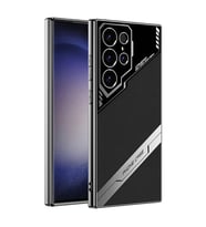 Vendas Samsung Galaxy S23 Ultra Kılıf Kamera Korumalı Suni Deri Tasarım Zore Yeni Seri Procase Kapak (Siyah)