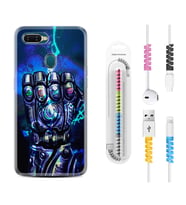 Oppo A5S A15 A16 A54 A55 A73 A74 Kılıf Kablo Koruma Spiral Silikon Thunder Play 1760