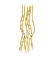 Spiral Kıvrık Gold Parlak Altın Mumlar Pasta Mumu 6lı