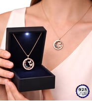 Işıklı Kutusunda Premium Tasarım 925 Ayar Gümüş Kolye Farklı Model Seçenekleri (Model 2)