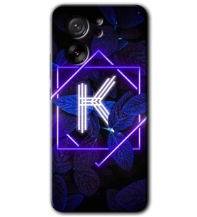 Xiaomi Mi 13T Pro Kılıf HD Desen Baskılı Arka Kapak - Dark Neon Yaprak K Harfi
