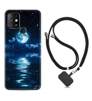 INFINIX Hot 8 9 10 11S Hot 10 Play 10T Kılıf Boyun Askılı Silikon Night Moon 1133