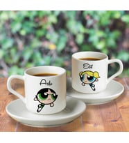 Power Puff Girl TasarımlıTürk Kahvesi Fincanı Seti İkili Kişiye Özel