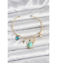 Caretta Caretta Charmlı Gold Renk Kadın Bileklik TJ-BB8033