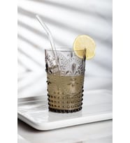 Akrilik Füme Tekli Kısa Bardak & Su Meşrubat Kahve Yanı Bardağı 400 ml ( Cam Değildir )