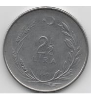 2,5 lira 1966 madeni para