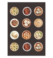 Çin Dim Sum Çeşitli Tablo Ahşap Poster Dekoratif