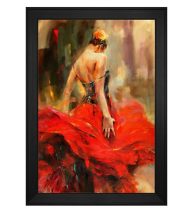 Kadın Motifli Kanvas Tablo 50 x 70 cm Siyah Çerçeve