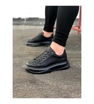 JY507 Alone Bağcıklı Cilt Erkek Günlük Sneaker Ayakkabı CST Siyah