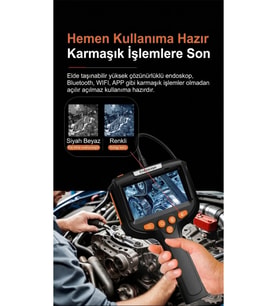 Profesyonel Endoskop Kamera Monitörlü El Tipi / 5 Metre