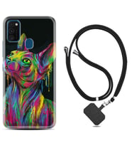 Samsung M21 M22 M23 M30 M31S M32 Kılıf Boyun Askılı Silikon Color Cat 1754