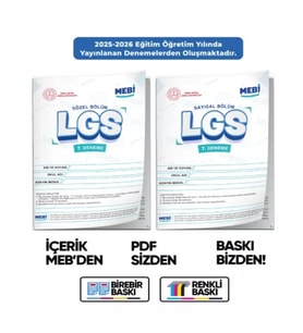 2026 LGS 8.Sınıf MEBİ ONLİNE Türkiye Geneli 7. Deneme (Sayısal–Sözel) Büyük Boy Renkli BASKI ÜCRETİ