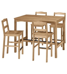 Bar Masası ve Tabure Seti, Vernik-Çam, 4 tabureli