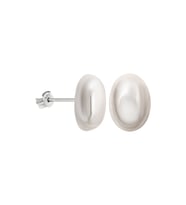 925 Ayar Gümüş Oval İncili Küpe 10x14 mm  Şık ve Zarif Tasarım  BymissMücevherat