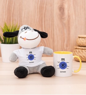 Kişiye Özel Kova Burcuna Hediye Peluş Eşek ve Sarı Kupa
