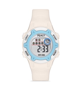 Penly Dijital 8203 Model Beyaz +4 Renk Kronometre-Alarmlı 5ATM Su Geçirmez Kol Saati