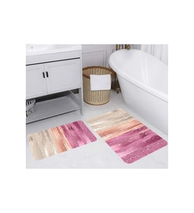 Rovigo Home Dijital Baskılı 2'li Banyo paspas Takımı RVG5247 (Pembe)