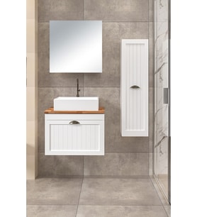 %100 Mdf 65 cm Aren Banyo Dolabı + 30 cm Aren Boy Dolabı