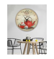 Retro Tasarımlı Duvar Saati 35X35 CM (Baskılı)