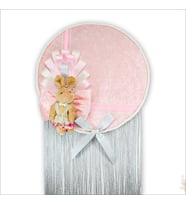 Kasnaklı Kadife 30cm Kapı Süsü - Pembe (STD)