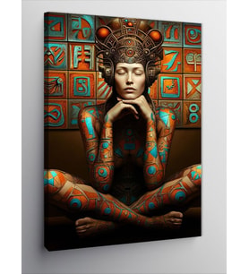 Kanvas Tablo Meditatif Kraliçe Deseni