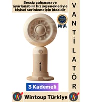 #Vantilatör Sessiz Yoğun Üflemeli 3 Kademeli Stantlı Ayarlanabilir Şarjlı Mini El Fanı Vantilatör