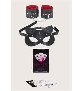 Amora Secret Sexy Görselli Oyun Kartı Sutra Kelepçe Maske Set