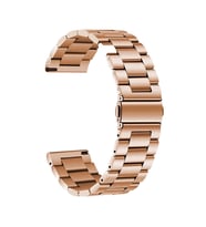 Huawei GT2 46mm 22mm Uyumlu Kordon Metal Baklalı Tasarım Zore Band-04 Kayış (Rose Gold Altın)