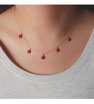 Gümüş Rose Uğur Böceği Şans Kadın Kolye