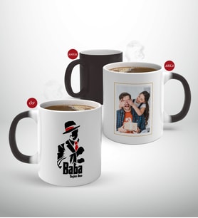 BK Gift Kişiye Özel Babalar Günü Hediyesi Fotoğraflı Sihirli Kupa Bardak-19 (Beyaz)
