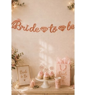 Kaligrafi Banner "Bride To Be" - Roze