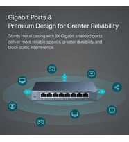 Tp-Link Tl-Sg108, 8-Port 10/100/1000 Mbps Gigabit Ethernet Switch 5 V Harici Güç Adaptörü (Çok Renkli)