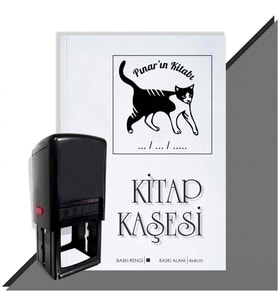 Kişiye Özel  Kara Kedi Tarihli Kitap Kaşesi (Siyah)