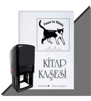 Kişiye Özel  Kara Kedi Tarihli Kitap Kaşesi (Siyah)