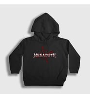 Presmono Unisex Çocuk Siyah Logo V2 Megadeth Kapüşonlu Sweatshirt 292758tt