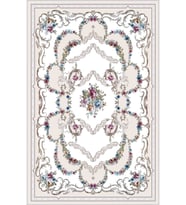 Eliana Home Baskılı, Yıkanabilir Kaymaz Taban Salon Halısı LNA0653 100x150 cm (Krem)