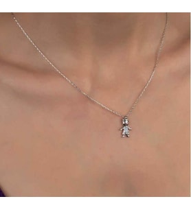 SWAROVSKİ TAŞLI ÇOCUK 925 AYAR GÜMÜŞ KOLYE