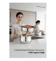 2 Katlı Japon Çeliği Buharlı Pişirme Tenceresi – Sağlıklı Yemek Sanatı