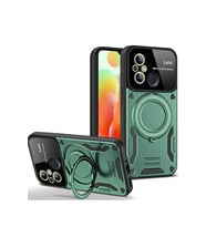 Pilelistore   Xiaomi Redmi 12C Kılıf Joy Lens Standlı Kapak - Koyu Yeşil