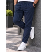 Erkek Esnek Diagonal Kumaş Jogger Pantolon Kemerli Fermuarlı Düğmeli Beli Lastikli Rahat Kesim Şık Spor Günlük Erkek Pantolon